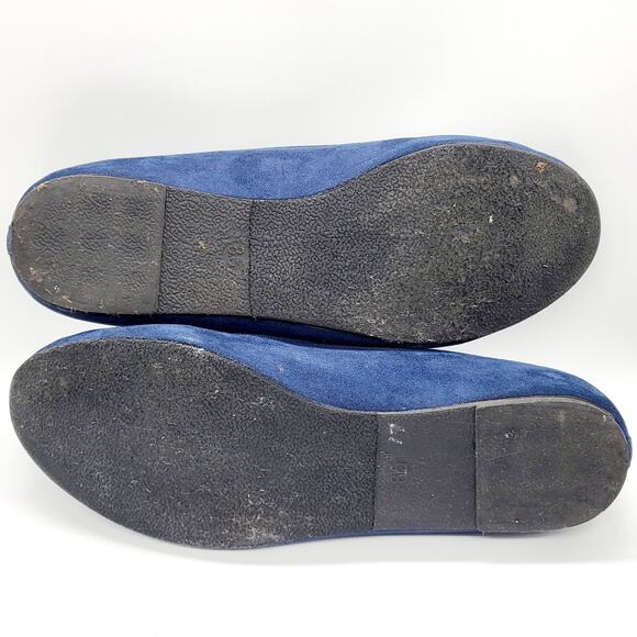 Madden Girl Bee Happy Navy Blue Glod Embroidered Round Toe Flats Women’s Sz 8.5 - Picture 7 of 9